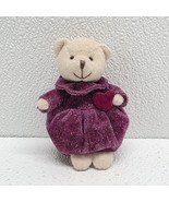 Russ Berrie 4&quot; Plump Beanbag Plush Heart Love Bear Red Purple Sparkly - €14,37 EUR