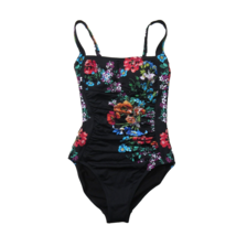 NWT Johnny Was Fay Floral Ruched One-piece Swimsuit in Black Floral S $198 - $108.90
