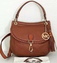 Michael Kors Bennet Luggage Brown Leather Convertible X-BODY Shoulder Bagnwt - £148.64 GBP