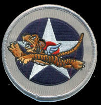 Army Air Corps Wwii Flying Tigers Facing Left Round Military Embroidered Patch - £27.88 GBP