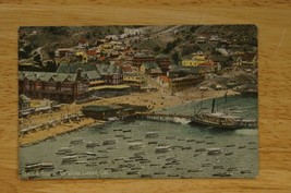 Vintage UDB Postcard California Town &amp; Bay Port Catalina Island Oskar Newman - £9.53 GBP