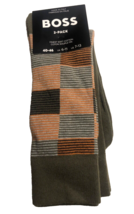 Hugo Boss Men&#39;s Italy 2 pack Green  Plaid Finest Cotton Socks  One Size ... - $31.01