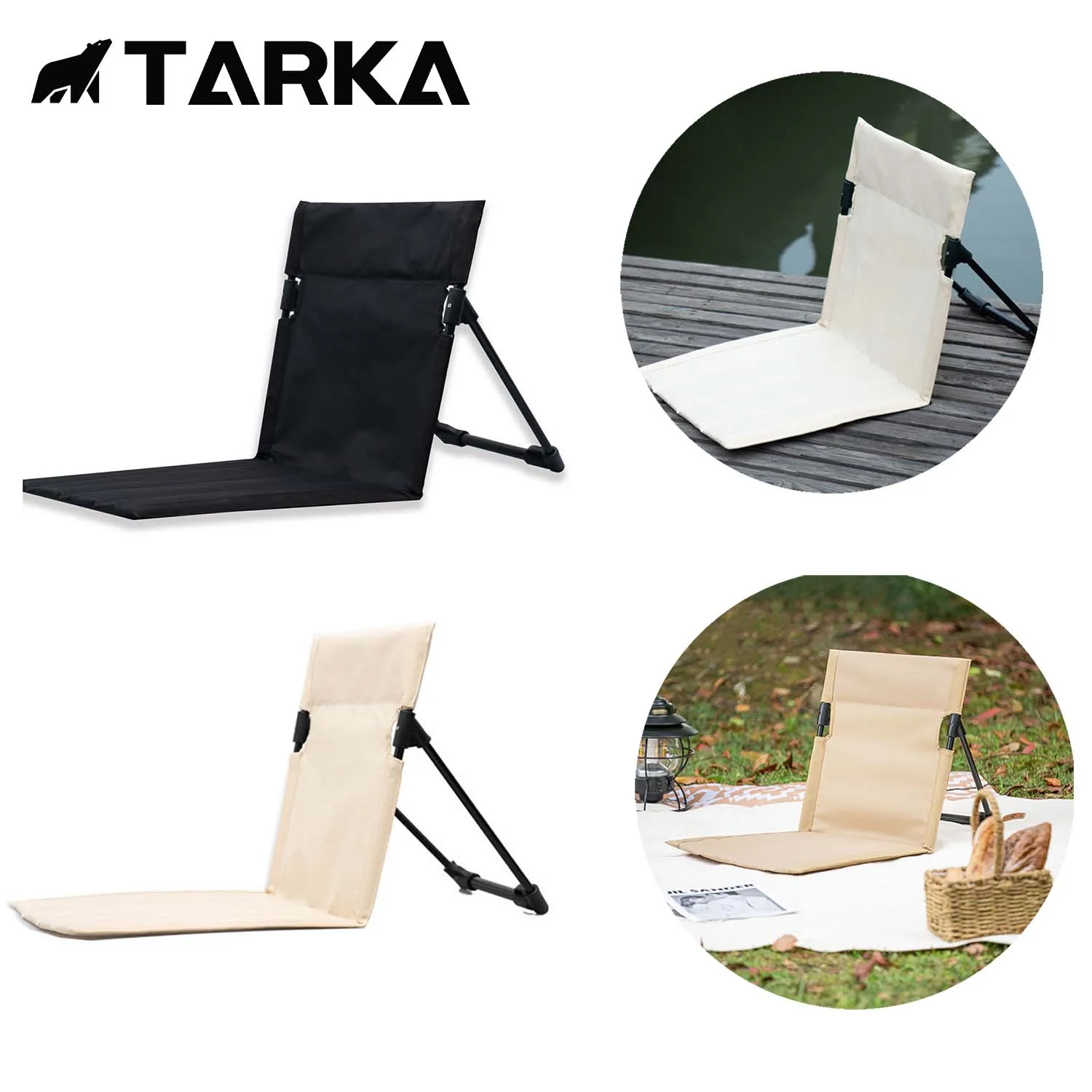 TARKA Camping Single Lazy Chair Park Backrest Relaxing Chairs Lightweight - £21.93 GBP