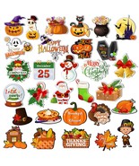 30 Pieces Holiday Magnets Set Halloween Refrigerator Magnetic Christmas ... - $18.99