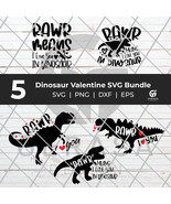 Dinosaur Valentine SVG Bundle, Dinosaur Valentine SVG Cut Files, Kids Va... - $46.65 MXN