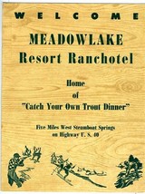 Meadowlake Resort Ranchotel Menu Steamboat Springs 1950&#39;s Catch Your Own Trout - £26.94 GBP