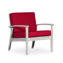 Deep Seat Eucalyptus Chair - Silver Gray Finish, Burgundy Cushion - $306.99