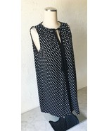MIchael Kors Black White Polka Dot Sleeveless Drawstring Neck Knit Dress... - $541.67 MXN