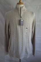 VAN HEUSEN Men&#39;s 1/4 Zip Mock Collar Cotton Blend Sweater size M New - £18.30 GBP