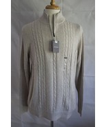 VAN HEUSEN Men&#39;s 1/4 Zip Mock Collar Cotton Blend Sweater size M New - $22.76