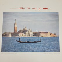 Vintage Along The Way of TWA Poster ART San Giorgio Maggiore Venice Ital... - $13.14