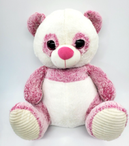 22&quot; Jumbo Hugfun Panda Bear Pink White Big Eyes Sitting Plush Stuffed Toy - £37.56 GBP