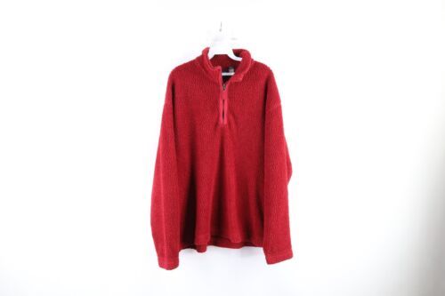 Primary image for Vtg 90s Gap Mens Large Faded Sherpa Deep Pile Fleece Half Zip Pullover Sweater