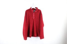 Vtg 90s Gap Mens Large Faded Sherpa Deep Pile Fleece Half Zip Pullover Sweater - £47.03 GBP