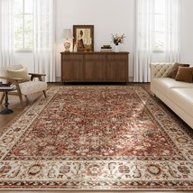 Vintage 8X10 Area Rugs For Living Rooms: Machine Washable, Non-Slip,, Indoors. - £152.28 GBP