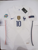 Kylian Mbappe France Euro 20/21 Match Slim White Away Soccer Jersey 2020... - £93.72 GBP