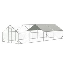 Large Metal Chicken Coop, Walk-in Chicken Run,Galvanized Wire Poultry Chicken He - $484.23