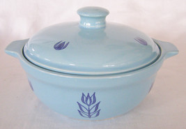 VINTAGE HALL “CRONIN BLUE TULIP” CASSEROLE WITH LID BY HALL, USA- MINT C... - $4.95