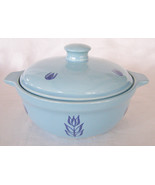 VINTAGE HALL “CRONIN BLUE TULIP” CASSEROLE WITH LID BY HALL, USA- MINT C... - $4.95