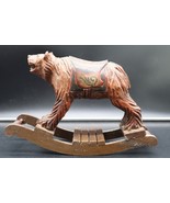Vintage Hand Carved Wood German Black Forest Rocking Bear Folk Art Stunning - $280.66 CAD