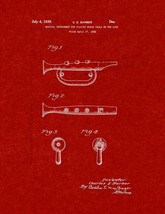 An item in the Art category: Bugle Patent Print - Burgundy Red