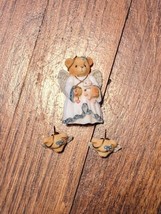 CHERISHED TEDDIES BROOCH/PIERCED EARRINGS SET &quot;AN ANGEL TO WATCH OVER YOU&quot; - £6.48 GBP