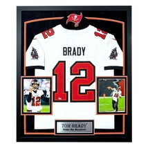 Tom Brady Signed Tampa Bay Buccaneers Framed White Jersey Fanatics Autograph 12 - £3,794.27 GBP