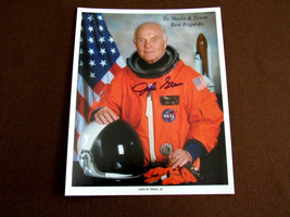 John Glenn Nasa Astronaut Mercury 7 Senator Signed Auto Vtg Color Litho Photo - £156.90 GBP