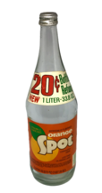 Soda Pop Orange Spot Bottle Glass Beverage 33.8 oz 1 Liter Label Vtg Col... - $23.71