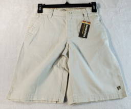 Hang Ten Board Shorts Youth Size 10 Tan 100% Cotton Slash Pockets Logo Pull On - £11.01 GBP