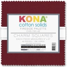 5&quot; Charm Pack Squares Kona Cotton Solids Fireside Palette Fabric Precuts M528.20 - £8.76 GBP