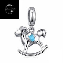 Genuine Sterling Silver 925 Rocking Horse New Baby Boy Girl Pendant Dangle Charm - £17.92 GBP