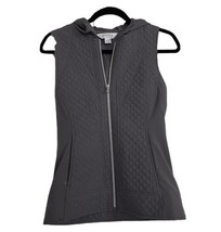 Cutter &amp; Buck ANNIKA Womens Vest Gray Quilted Golf Hood Hoodie Jacket Sz XS - $16.31