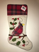 Cardinal December Home Christmas Stocking Approx 12&quot;-BRAND NEW-SHIP Same Bus Day - £20.10 GBP