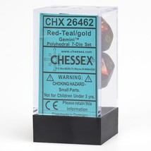 Chessex Manufacturing 7-Set Cube Gemini Red and Teal with Gold - £10.28 GBP