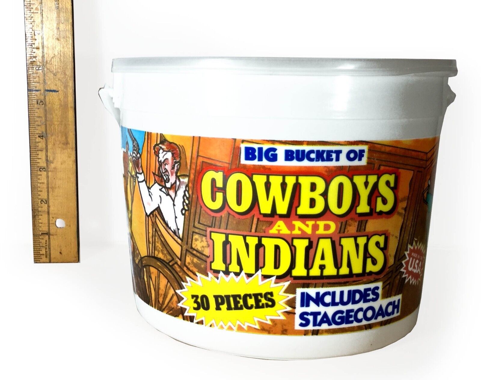 Big Bucket of Cowboys & Indians Plastic Figures (1970's) By Tim Mee *READ - $13.98