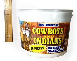 Big Bucket of Cowboys &amp; Indians Plastic Figures (1970&#39;s) By Tim Mee *READ - $13.98