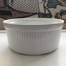 Apilco Ceramic Casserole Dish Souffle Baker Classic White Unglazed Rim - £9.24 GBP