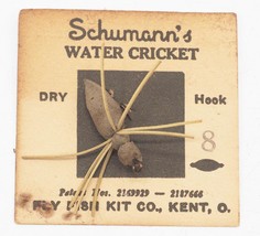 Vintage Schumann&#39;s Acqua Cricket Asciutto Gancio Mosca Pesca Su Card Kent - £32.07 GBP