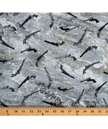 Cotton Guns Weapons Revolvers Western Gray Fabric Print by the Yard D471.59 - $255.81 MXN