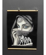 Hand-Painted Black Velvet Artwork, Ancient Egyptian Painting Bedouin Wom... - $1,818.19 MXN