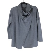 Tahari Womens Sweater Asymmetric Buckle Merino Wool Blend Gray XS - $19.24