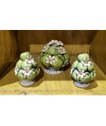 Inarco E-2864 1967 Salt Pepper Shakers w Covered Sugar Green Apple Set J... - $18.70
