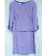 Vintage Maggy London Petites Shimmery 100% Silk Lavender Tiered Dress Bo... - £26.00 GBP