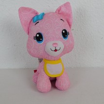 Fisher-Price Doodle Pink Kitty Cat Kitten Plush Toy 7&quot; Baby Stuffed Animal Bib - £6.27 GBP