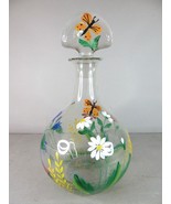 Vintage Estate Hand Painted Floral Glass Liquor/ Wine Decanter E598 - €21,49 EUR