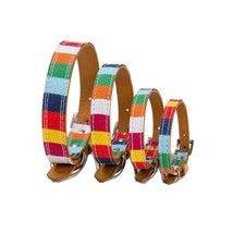 Colorful Rainbow Pu Leather Pet Dog Collar - Designer Collar For Big And Small D - £8.59 GBP+