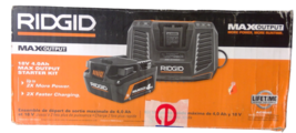 USED - RIDGID AC9540 18V 4.0 Ah Battery and Charger Starter Kit - £47.95 GBP