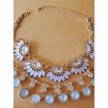 Premier Designs Womens Angelic Multi Strand Necklace Blue Crystal 2 Pc Set 20&quot; - £19.55 GBP