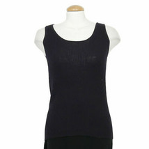 Eileen Fisher Ink Blue Washable Wool Rib Long Tank Top Ps - £63.94 GBP